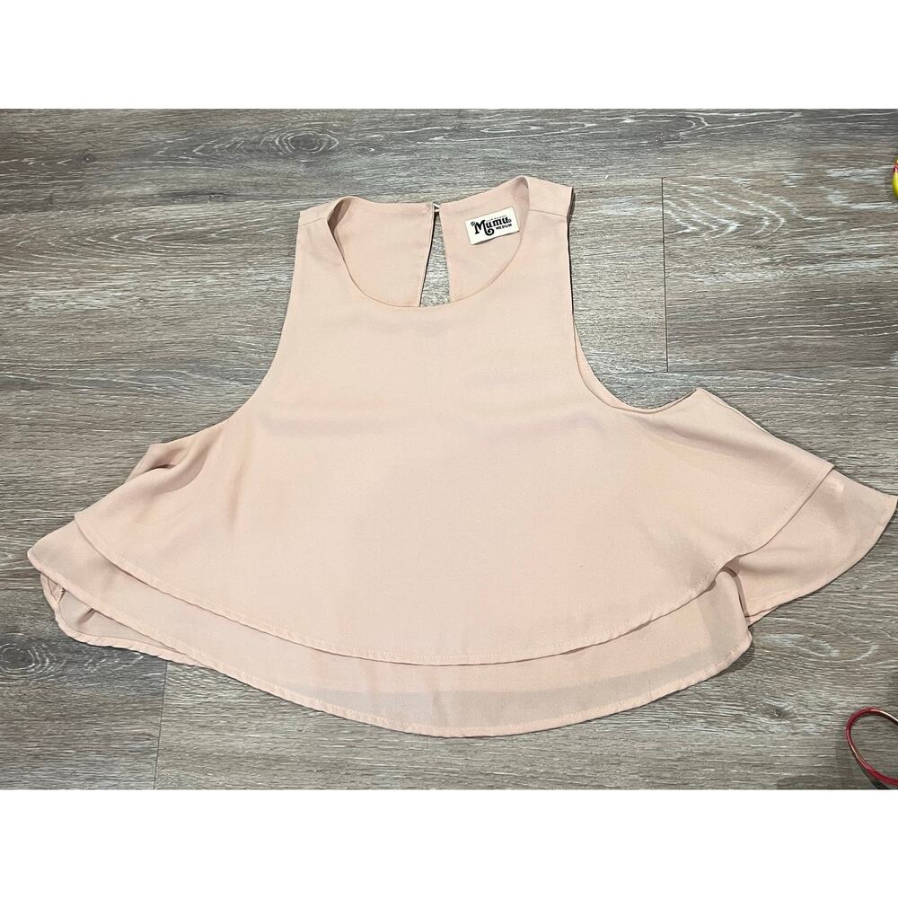 Show Me Your Mumu Ruffle Crop Top - Pale Pink - Medium